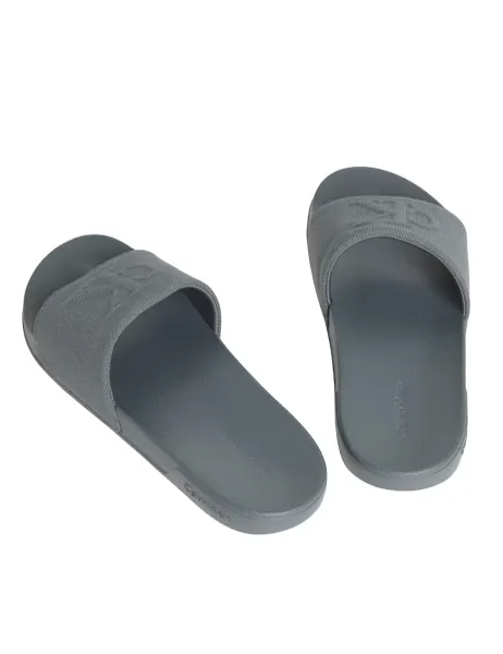 Calvin Klein Canvas Contoured Logo Sliders Grey