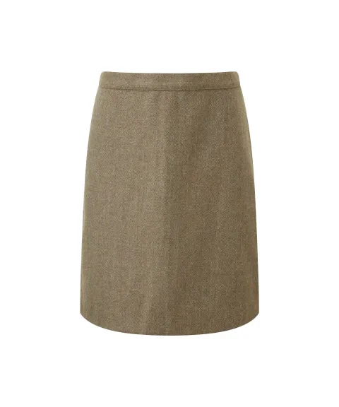 Schöffel Country Beauly Tweed Skirt - Loden Green Herringbone Tweed