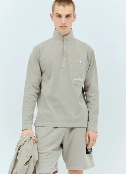 Logo Print Long-Sleeve Polo Shirt