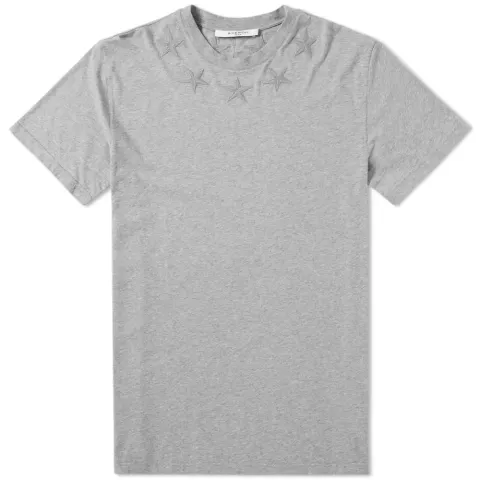 Embroidered Star Neck Tee