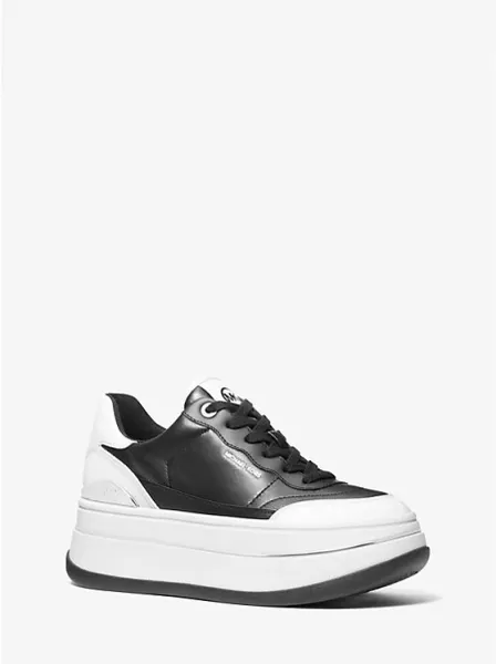 Michael Kors Hayes Two-Tone Leather Platform Sneaker