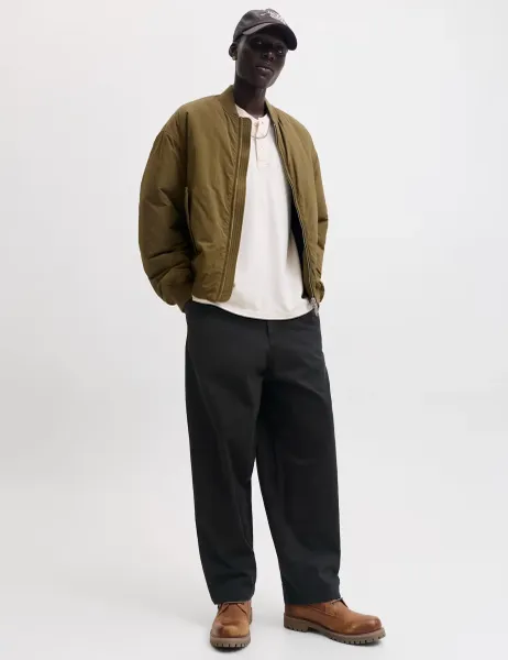 Jack & Jones Barrel Fit Pure Cotton Chinos Black