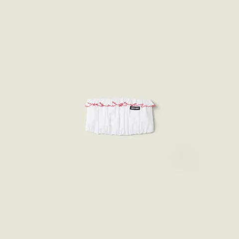 Embroidered poplin bandeau top