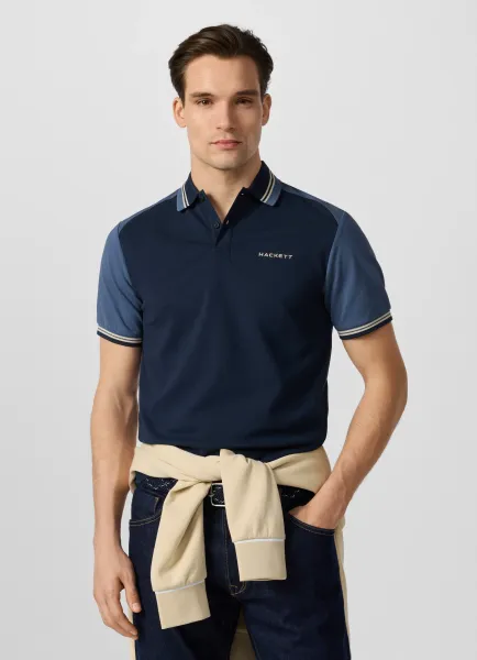 Classic Fit Short Sleeve Colour Block Polo