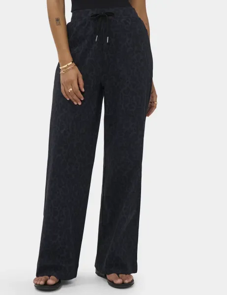 Explorer Animal Print Wide Leg Trousers Black Mix
