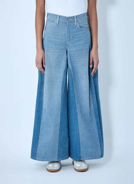 Wide-Leg Denim Trousers