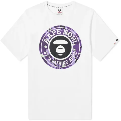 AAPE Purple Glow Camo Moon Face T-Shirt