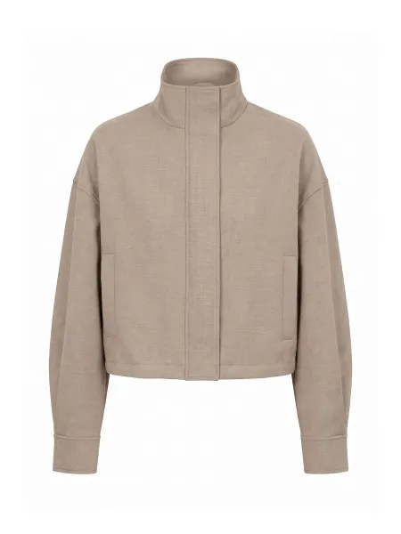 Forever New Maya Funnel Neck Jacket - Neutral