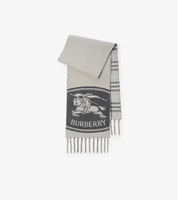 Reversible Knight Stamp Scarf in Mitten grey