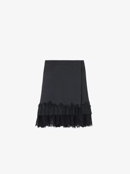 Pinstriped Wrap Mini Skirt