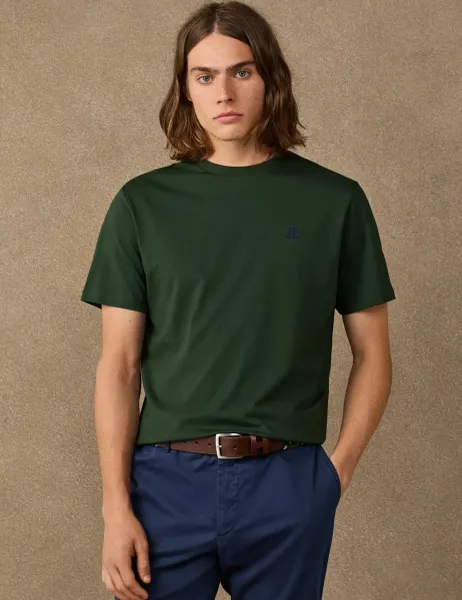 Hackett Pure Cotton Crew Neck T-Shirt Dark Green