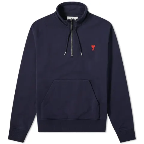 AMI Heart Drawstring Quarter Zip