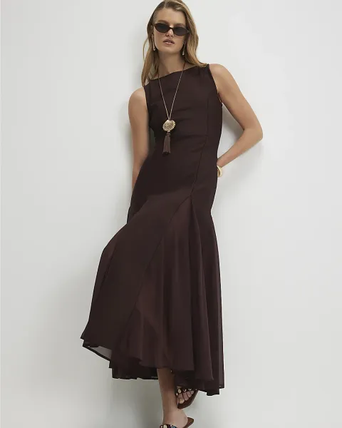 River Island Sleeveless Hybrid Midi Dress