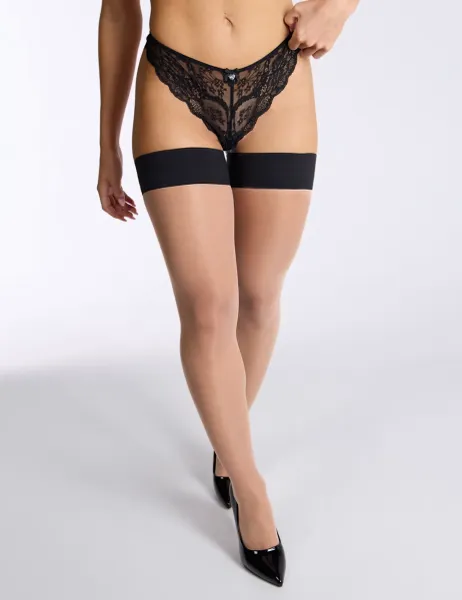 Boux Avenue 20 Denier Plain Hold-Ups Black Mix