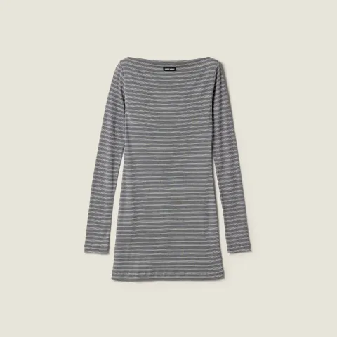 Striped jersey mini-dress