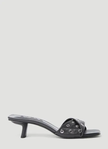 Rocco Eyelet High Heel Mule
