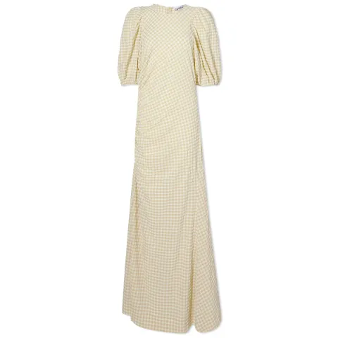 Seersucker Puff Sleeve Dress