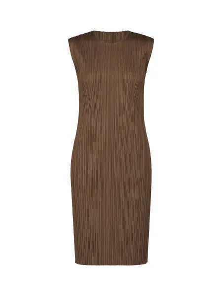 Pleats Please New Colorful Basics Dress Brown