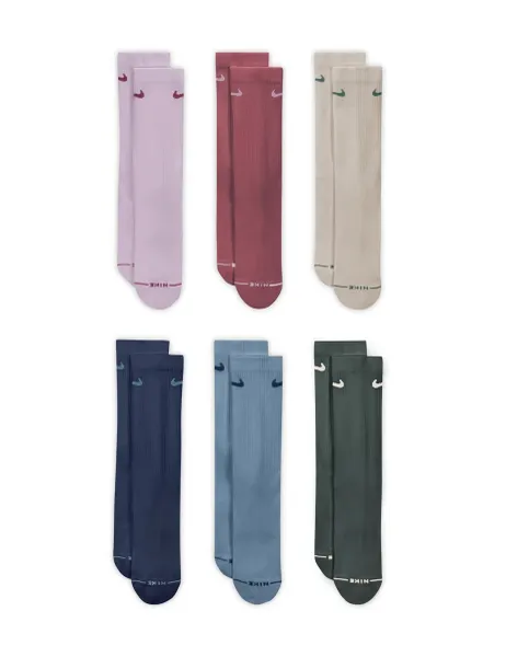 Nike 6 Pack Everyday Elevated Trainer Socks Multi
