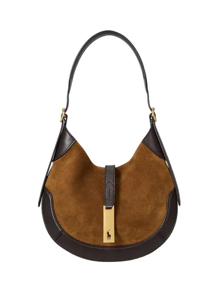 Polo Ralph Lauren Small Polo ID Suede Bag Camal