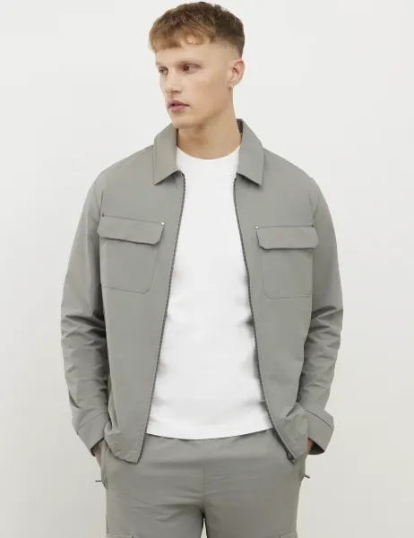 River Island Collared Neck Shacket Grey