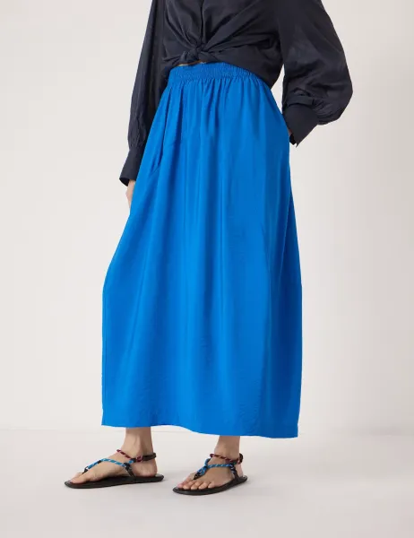 HUSH Barrel Midi Skirt Light Blue