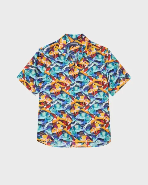 Vilebrequin Men Silk Bowling Shirt Pacu