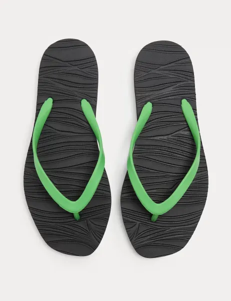 Marks & Spencer Flat Flip Flops Green Mix