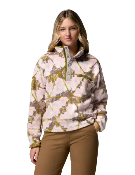 Columbia Helvetia II Half Snap Sherpa Fleece Jacket Pink Mix