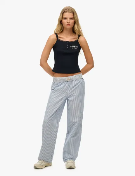 Superdry & Co Pure Cotton Striped Elasticated Waist Trousers