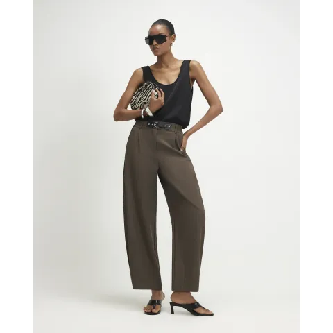 River Island Belt Trim Leg Barrel Trousers
