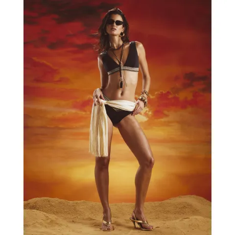 River Island Elastic High Apex Bikini Top