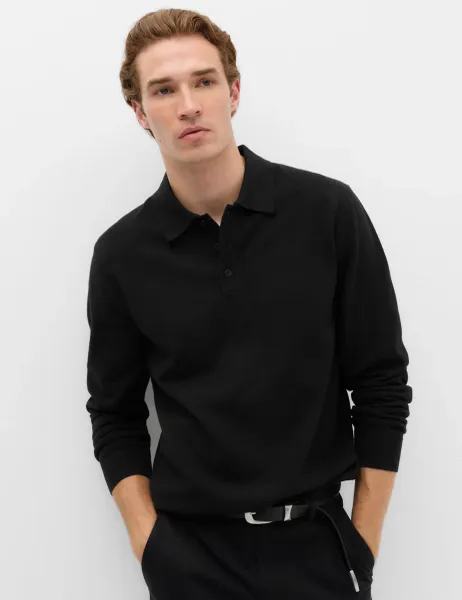 Marks & Spencer Air-Yarn Polo Jumper Black