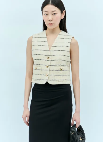 Striped Bouclé Gilet