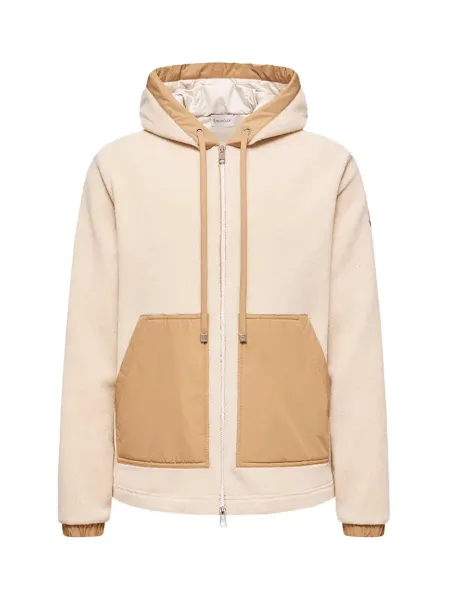 Men Teddy Hoodie Light Beige