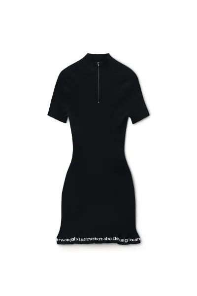 Ribbed Short-Sleeve Dress