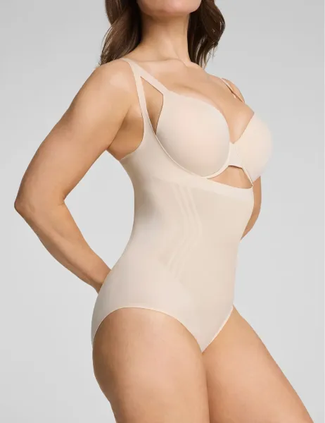 Spanx SPANXsculpt Go Figure Open Bust Bodysuit Cream
