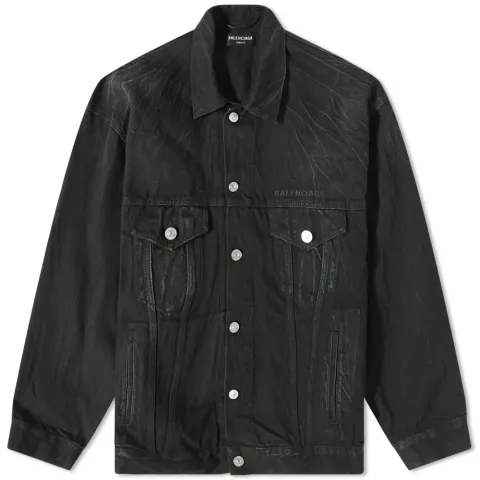Paris Logo Oversized Denim Jacket