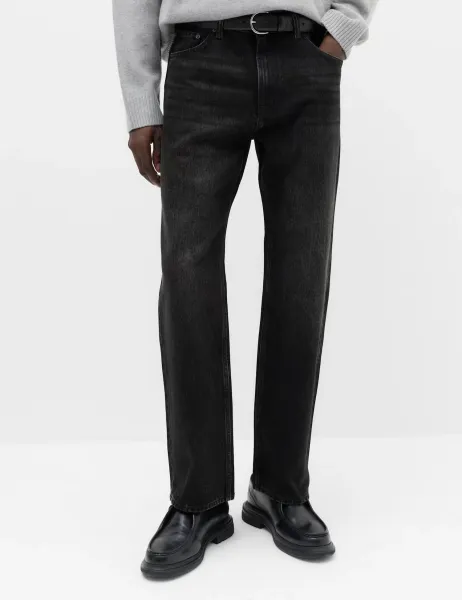 Marks & Spencer Relaxed Fit Jeans with Lyocell Black Denim