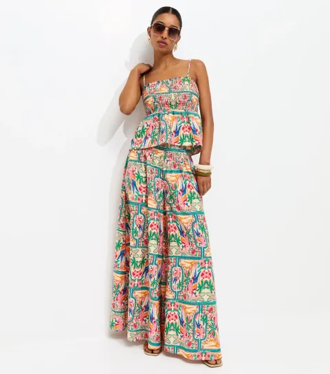 Women's Multicolour Parrot Palazzo Trousers