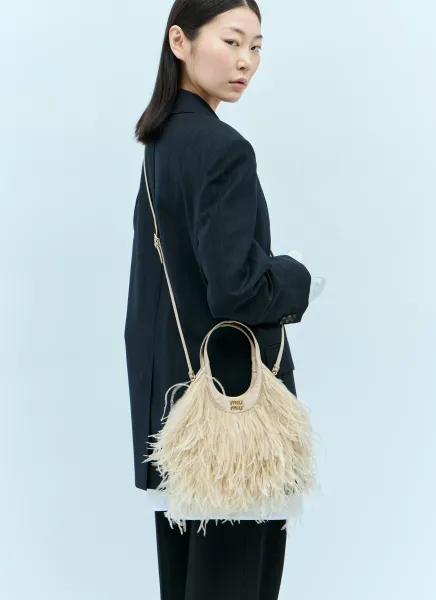 Feather Satin Handbag
