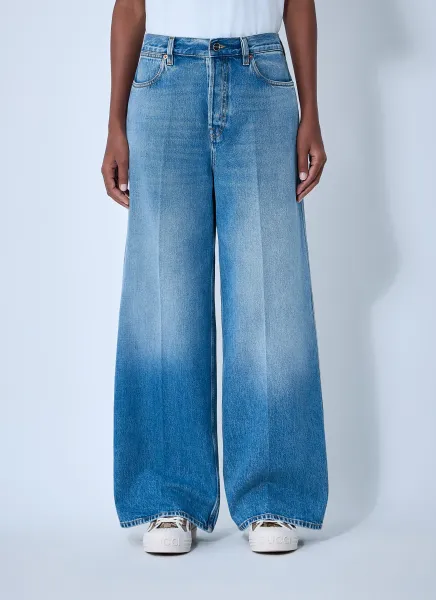 Wide-Leg Five-Pocket Jeans