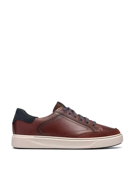 Clarks Leather Lace Up Trainers Tan