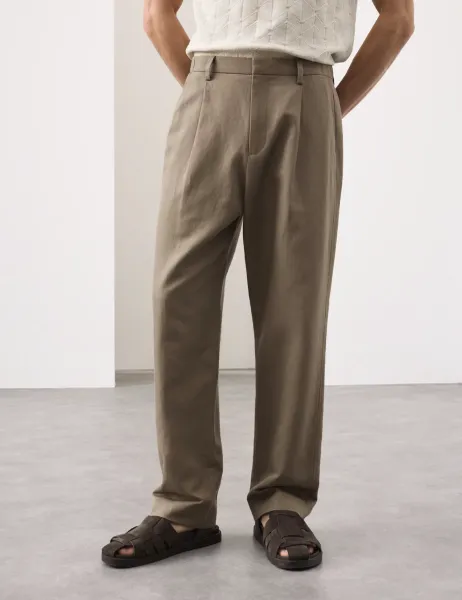 Autograph Relaxed Fit Cotton Linen Blend Trousers Onyx