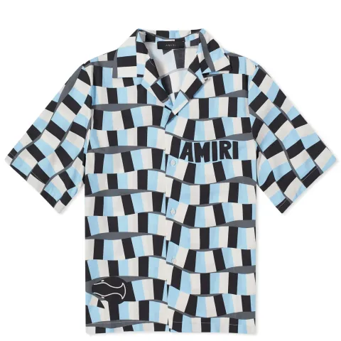 Checkered Snake Short Sleeve Vacation Shirt