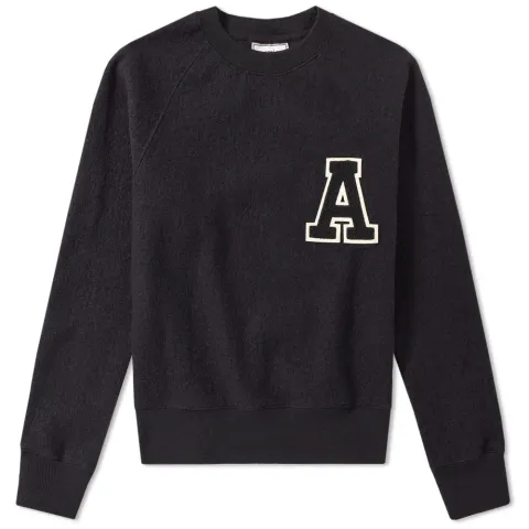 AMI Collegiate Logo Crew Neck Knit