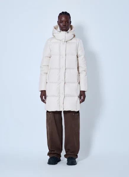 Moncler Litte Square-Quilted Hooded Long Down Jacket