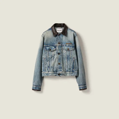 Denim blouson jacket