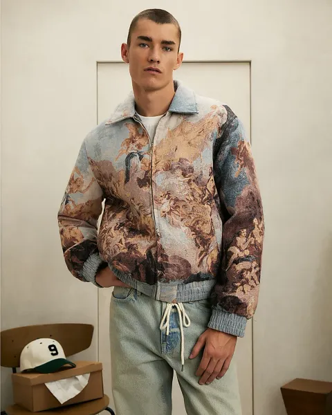 River Island Scenic Tapestry Bomber Jacket