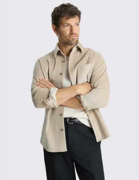 Moss Corduroy Overshirt Taupe